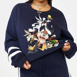 Looney Tunes PLUS THE GANGS HERE GRAPHIC  CREWNECK /MINI SKIRT 2PC ( BRAND NEW !